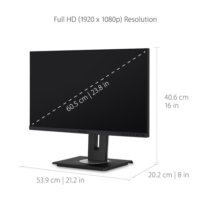 ViewSonic VG2456 24 Inch 1080p Monitor with USB C 3.2, Docking Built-In Gigabit Ethernet and 40 Degree Tilt Ergonomics for Home and Office, 4 of 9