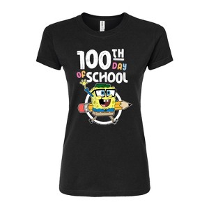 Women's - SpongeBob SquarePants - 100th Day Of School Fitted Graphic T-Shirt - 1 of 4