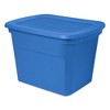 Sterilite 18 Gal Storage Tote, Stackable Bin with Lid, Plastic Container to Organize Clothes in Closet, Basement, Blue Summer Base and Lid, 8-Pack - 4 of 4