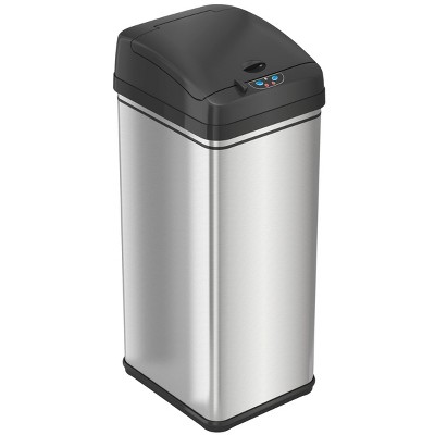  iTouchless Pet-Proof Sensor Kitchen Trash Can with AbsorbX Odor Filter 13 Gallon Silver Stainless Steel 