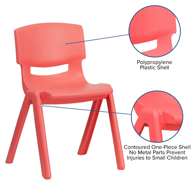 Flash Furniture 2 Pack Plastic Stackable School Chair with 13.25" Seat Height, 3 of 11