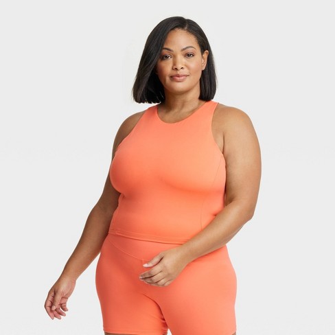 Women's Cropped Shelf Tank Bra - All In Motion™ Coral Pink 2x : Target