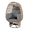 Nellie Patio Wicker Swivel Chairs, Rocking Function Egg Patio Chair with Cushions, Outdoor Furniture - Maison Boucle - 2 of 4