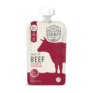 Serenity Kids Grass Fed Beef with Organic Kale & Sweet Potato Baby Food Pouch - 3.5oz - 1 of 4