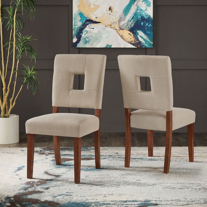 Set of 2 Troy Upholstered Fabric Keyhole Dining Chairs - Inspire Q, 2 of 10