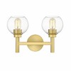 Sutton 2-Light Vanity Sconce - Contemporary Design with Clear Glass Globe Shades - 3 of 4