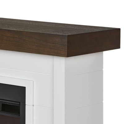 Bernice 67" White Electric Fireplace with Mantel