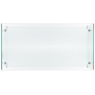 Clear Tempered Glass Rectangular Coffee Table with Storage Shelf