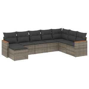 vidaXL Garden Sofa Set Grey PE Rattan Large Modular Garden Sofa Set - 1 of 4