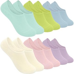 SERISIMPLE Women No Show Thin Womens Viscose Bamboo Socks Low Cut Invisible Non Slip with Grips Socks 6 Pairs - 1 of 4