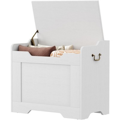 Storage Chest, Storage Bench with Safety Hinge, Flip Top Wood Blanket Storage Trunks Chest for Entryway, Living Room
