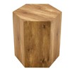 PAGED Hexagon Wooden End Table, Modern Side Table with Texture Pattern, 23.6" Bedside Table for Living Room, Bedroom - 4 of 4