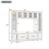 102"W Wall Unit Entertainment Center TV Stand Media Console, Fits 75" TVs, Fluted Glass Doors & Storage Drawers - ModernLuxe - 3 of 4