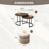 EAGLE PEAK Sunset Dune Collection Round Modern Nesting Coffee Tables, Wood Grain Top Stacking Accent Tables with Ottoman - 2 of 4