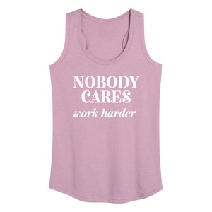 Women's - Instant Message - Nobody Cares Graphic Racerback Tank - 1 of 4