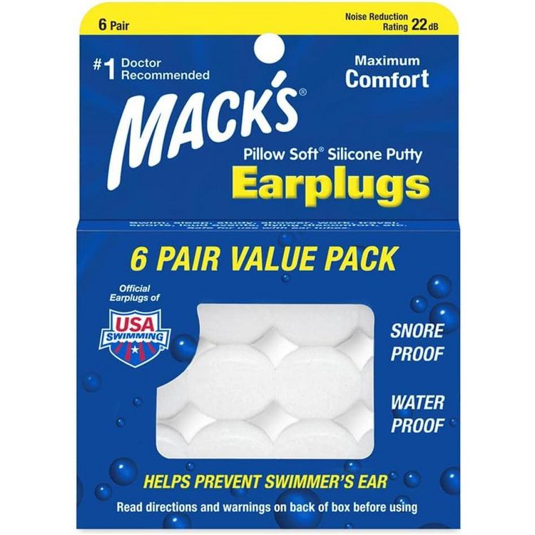 Mack's Pillow Soft Silicone Putty Earplugs 6 Pair, 1 of 6
