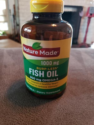  Nature Made Fish Oil Supplements 1000 mg Softgels, Omega 3 for  Healthy Heart Support, 250 Softgels, 125 Day Supply : Health & Household