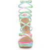 Allegra K Women's Opened Toe Tie Dye Platform Chunky Heel Lace Up Sandals - 2 of 4