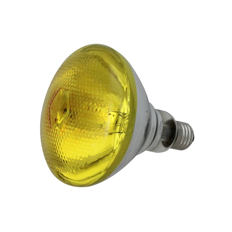 Northlight Incandescent Weatherproof 100 Watt Indoor/Outdoor Amber Floodlight Bulb, 1 of 3