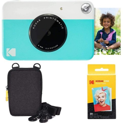 KODAK Printomatic Digital Instant Print Camera - Full Color Prints On Zink  2x3 Sticky-Backed Photo Paper (Black) Print Memories Instantly 