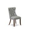 East West Furniture DAP2F23 Dallas Parson Kitchen Chairs - Button Tufted Nailhead Trim Beige Red faux Leather  Dining Chairs, Set of 2, linen white - 3 of 4