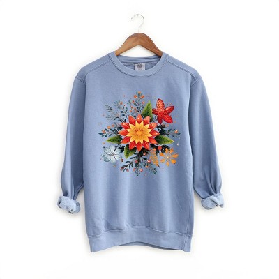 Simply Sage Market Women's  Garment Dyed Graphic Sweatshirt  Winter Plants