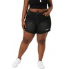 Agnes Orinda Women's Plus Size Denim High Waisted Raw Hem Stretched Distressed Lounge Jean Shorts - 2 of 4