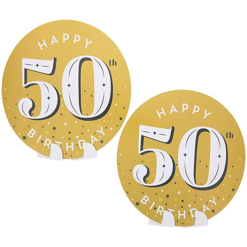 Sparkle and Bash 12 Pieces 50th Birthday Party Supplies, Table Centerpieces, Wall Ceiling Decorations Confetti String, 4 of 8