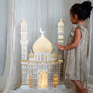 Ramadan Countdown Calendar With Drawer Box,Wooden Castle Calendar Cabinet For Farmhouse Tables Bookshelve Multi Functional Cabinet Decoration - 1 of 4