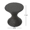 Kumasinova 17.3" Strking Hourglass-Shaped Outdoor End Table,Woven Wicker Patio Side Table with Powder-Coated Iron Frame for Poolside&Garden,Dark Brown - 2 of 4