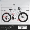 Infurnic Bicycles 26 Inch Fat Tires Mountain Bike, Commuter City Mountain Bike for Men Women Adults, White, 27"*41.5"*78" - 2 of 4