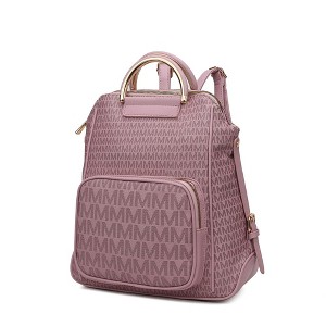 MKF Collection June Vegan Leather Travel Backpack M Logo Printed by Mia K - 1 of 4
