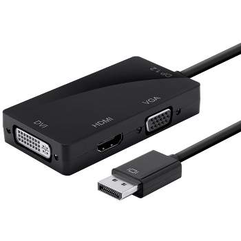 Monoprice DisplayPort 1.2a to 4K HDMI, Dual Link DVI, and VGA Passive Adapter, Black (112802)