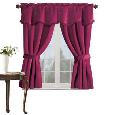 Collections Etc Burlington Room Darkening Drapery Set With Valance 52 ...