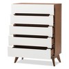 Calypso Mid-Century Modern Wood 5 Drawer Storage Chest Brown - Baxton Studio: Vertical Dresser for Bedroom, MDF Composite - 2 of 4
