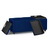 CAVINAS Faux Leather Storage Ottoman Bench with 3 Flip Over Serving Trays,Modern Storage Ottoman,Storage Benches for Living Room,Bedroom - 2 of 4