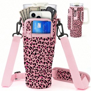 BABYYER Water Bottle Carrier Bag with Phone Pocket for Stanley 40oz Tumbler Neoprene Water Bottle Holder Pouch - 1 of 4