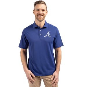 Atlanta Braves Cutter & Buck Virtue Eco Pique Recycled Mens Big and Tall Polo - 1 of 1