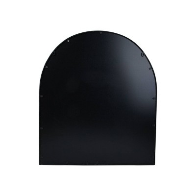 Black Metal Arched Wall Mirror with Sleek Frame