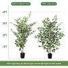 MaseiKar Artificial Ficus Tree - 4 FT Tall Silk Fake Tree with Pot - Lifelike Foliage & Branches for Indoor/Outdoor Decor - 2 of 4