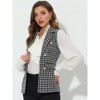 Allegra K Women's Vintage Tweed Open Front Plaid Sleeveless Office Blazer Vest - 3 of 4