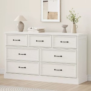 7 Drawer Dresser,55" Wide 7 Chest of Drawers Storage with Sturdy Foundation - 1 of 4