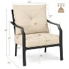 2 Pieces Patio Dining Chairs with Steel Frame, Thick and Soft Cushions - 2 of 3