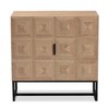 Darien Wood and Metal 2 Door Storage Cabinet Brown/Black - Baxton Studio: Modern Accent Furniture with Fixed Shelves - 4 of 4