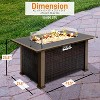 SereneLife Outdoor Propane Gas Fire Pit Table - 50,000 BTU Auto-Ignition Gas Firepit with Glass Wind Guard - SLFPTL.5 - image 2 of 4