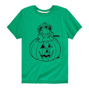 Boys' - Garfield - Garfield Pumpkin Art Short Sleeve Graphic T-Shirt - 1 of 4