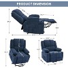Power Lift Recliner Chair with Massage & Heat, Dual Motor Oversized, Steel Frame & Soft Fabric, 350lb Capacity - 3 of 4