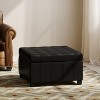 TiramisuBest Ottoman,Light Brown PU Footstool with Hidden Storage, Perfect for Living Room, Bedroom, or Entryway - 3 of 4