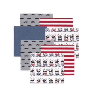Little Treasure Hudson Baby Boys Cotton Poly Flannel Receiving Blankets 7Pk Multipack - 1 of 2