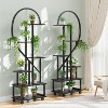 2 Pack 6-Tier Metal Plant Stand with Wheels, Half Heart Shape Indoor Plant Shelf with Drawers, Large Display Rack for Home or Garden - 3 of 4